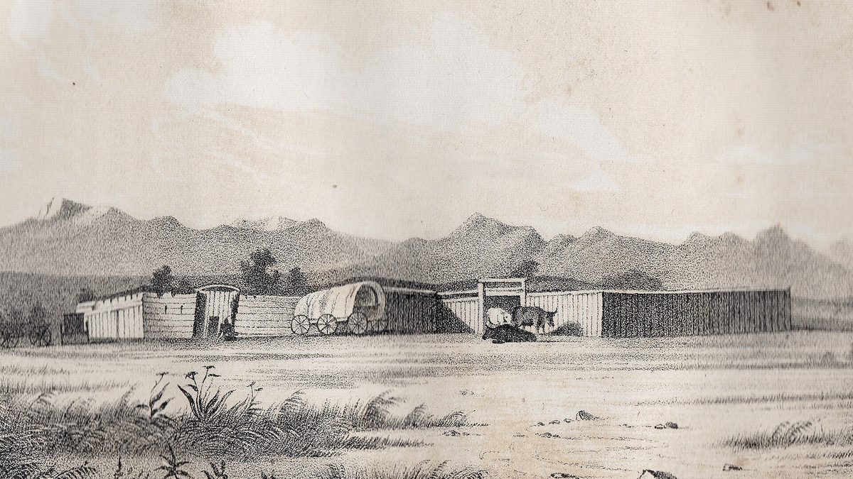 Historic illustration of Fort Bridger on the Green River